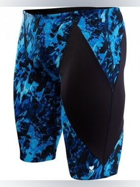 TYR Glisade Diverge Jammer Men 28 Blue Black Performance Competitive